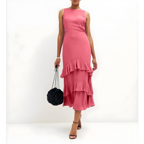 Reformation Dresses & Skirts - New Reformation Magnus Ruffle Tiered Maxi Dress in Snapdragon Pink | 4 US